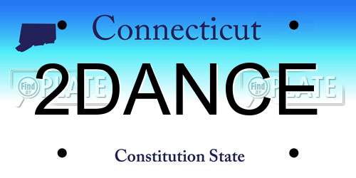 2DANCE Connecticut License Plate