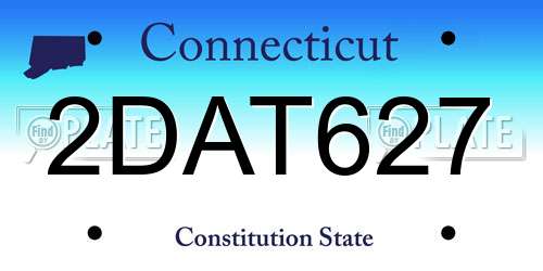 2DAT627 Connecticut License Plate