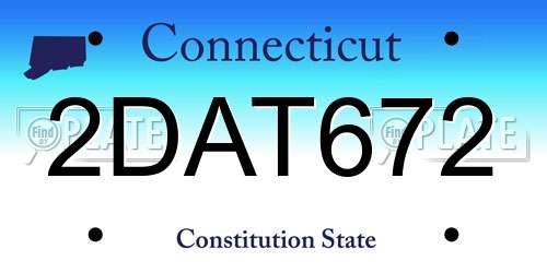 2DAT672 Connecticut License Plate