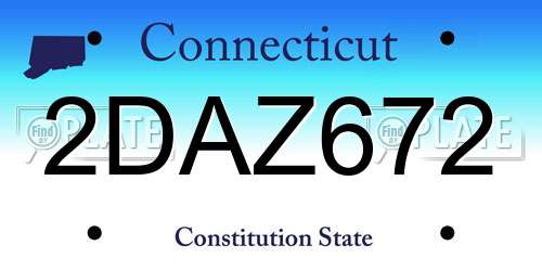 2DAZ672 Connecticut License Plate
