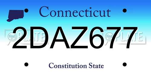 2DAZ677 Connecticut License Plate