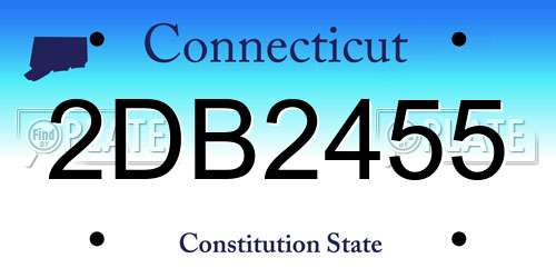 2DB2455 Connecticut License Plate