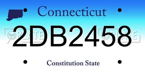 2DB2458 Connecticut License Plate