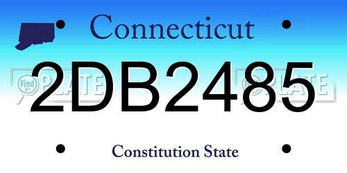 2DB2485 Connecticut License Plate