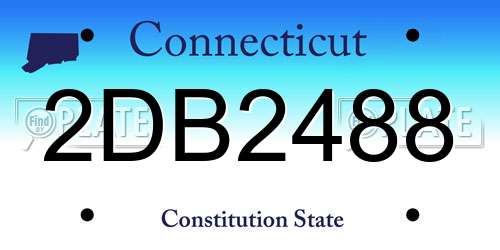 2DB2488 Connecticut License Plate