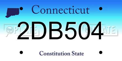 2DB504 Connecticut License Plate