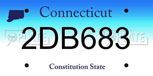 2DB683 Connecticut License Plate