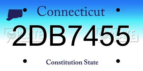 2DB7455 Connecticut License Plate