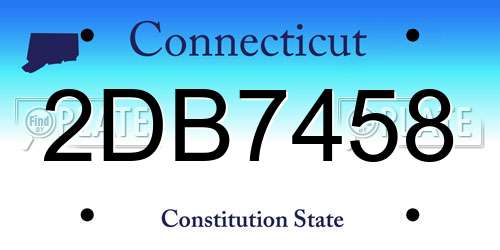 2DB7458 Connecticut License Plate