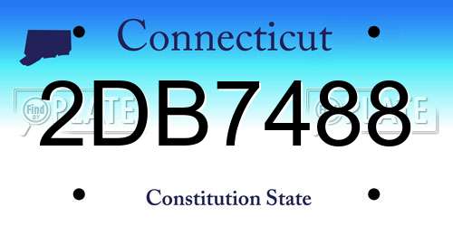 2DB7488 Connecticut License Plate
