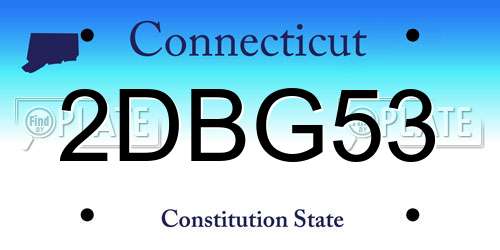 2DBG53 Connecticut License Plate