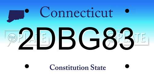 2DBG83 Connecticut License Plate