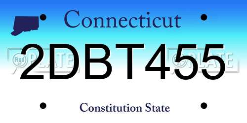2DBT455 Connecticut License Plate
