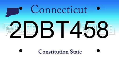 2DBT458 Connecticut License Plate