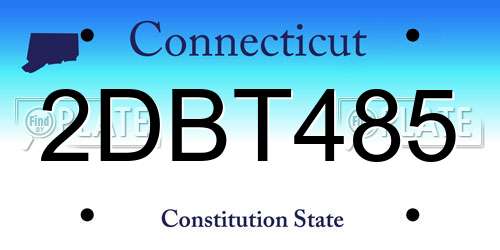 2DBT485 Connecticut License Plate