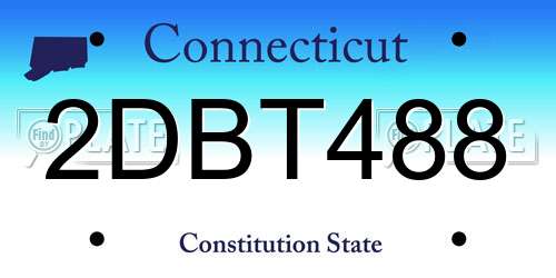 2DBT488 Connecticut License Plate