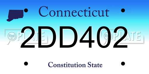2DD402 Connecticut License Plate