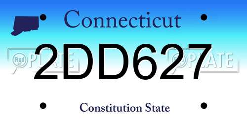 2DD627 Connecticut License Plate