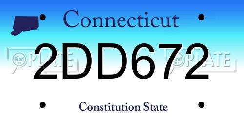2DD672 Connecticut License Plate