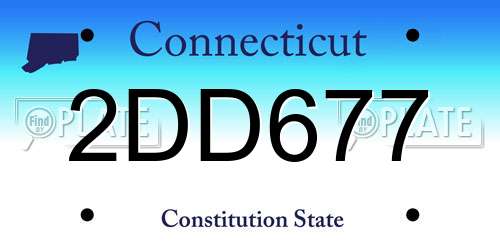 2DD677 Connecticut License Plate