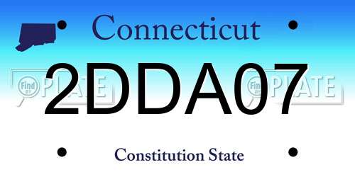 2DDA07 Connecticut License Plate