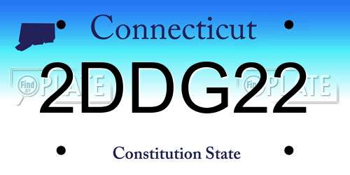 2DDG22 Connecticut License Plate