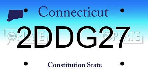 2DDG27 Connecticut License Plate