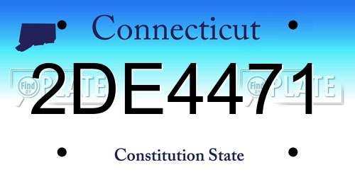 2DE4471 Connecticut License Plate