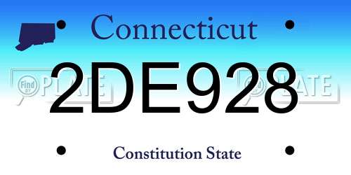 2DE928 Connecticut License Plate