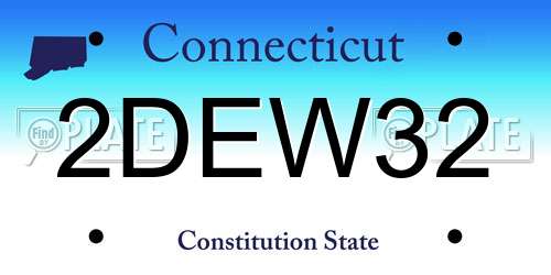 2DEW32 Connecticut License Plate