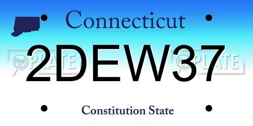 2DEW37 Connecticut License Plate