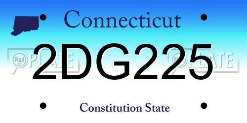 2DG225 Connecticut License Plate