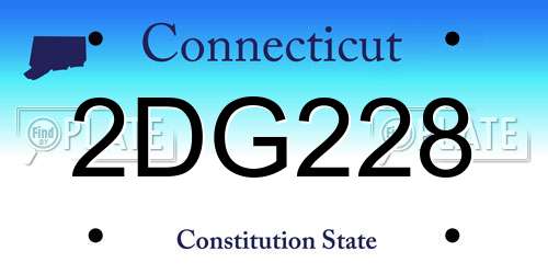 2DG228 Connecticut License Plate