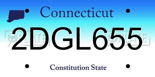 2DGL655 Connecticut License Plate