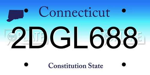 2DGL688 Connecticut License Plate