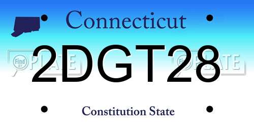 2DGT28 Connecticut License Plate