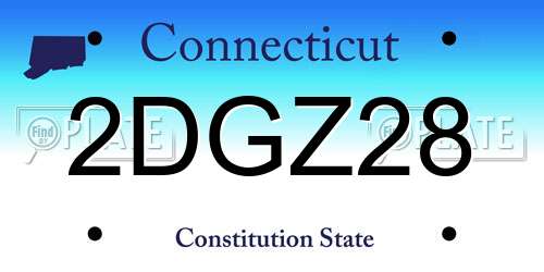 2DGZ28 Connecticut License Plate
