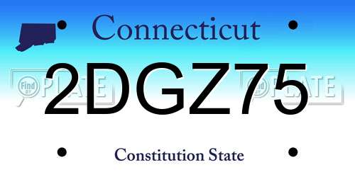 2DGZ75 Connecticut License Plate