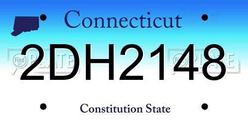 2DH2148 Connecticut License Plate
