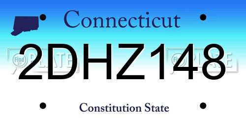 2DHZ148 Connecticut License Plate