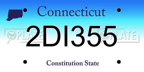 2DI355 Connecticut License Plate
