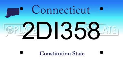 2DI358 Connecticut License Plate