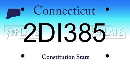 2DI385 Connecticut License Plate