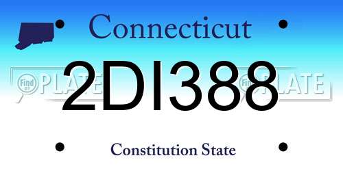 2DI388 Connecticut License Plate