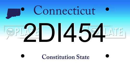 2DI454 Connecticut License Plate