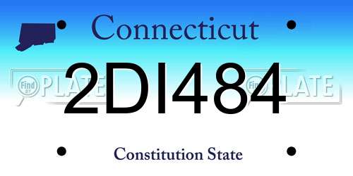 2DI484 Connecticut License Plate