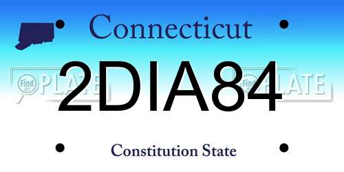 2DIA84 Connecticut License Plate
