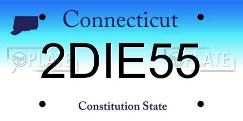 2DIE55 Connecticut License Plate
