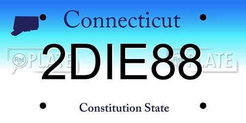 2DIE88 Connecticut License Plate