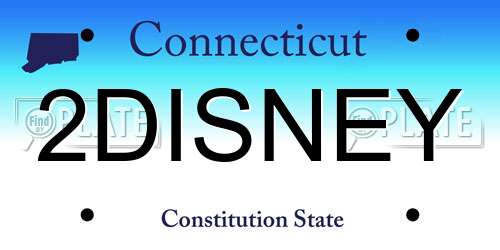 2DISNEY Connecticut License Plate